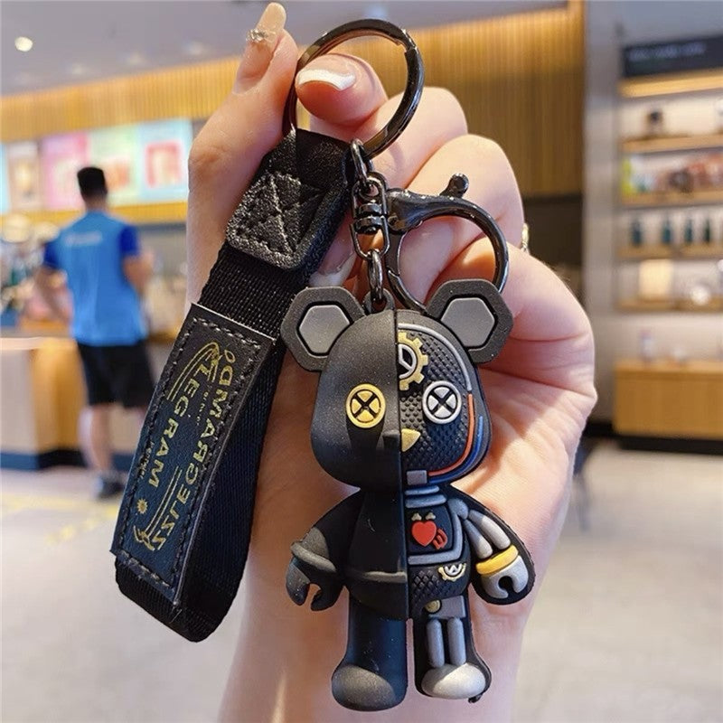 Half-Dissected Mechanical Teddy Bear Keychain - Unique and Innovative Design