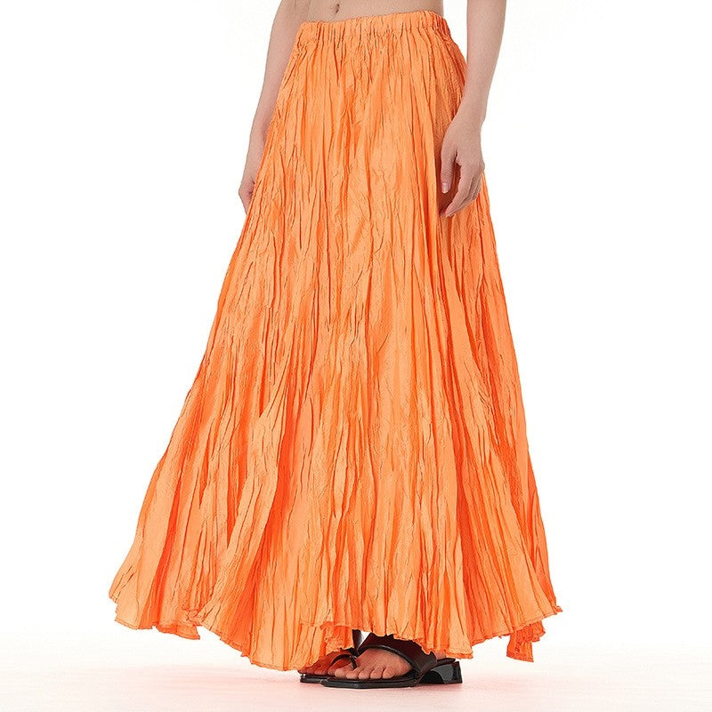 Solid Color Draped Ruched Skirt
