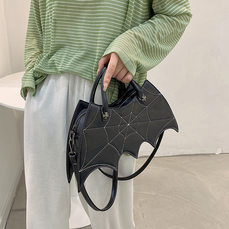 Women's Spider Web Crossbody Bag - Gothic Halloween Shoulder Handbag