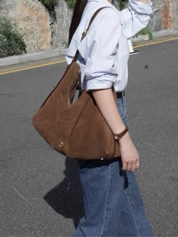 Matte Retro Commuter Tote Shoulder Bag