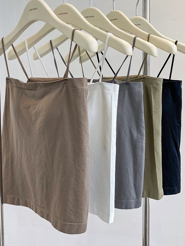 Simple Casual Solid Color Spaghetti-Neck Vest Top