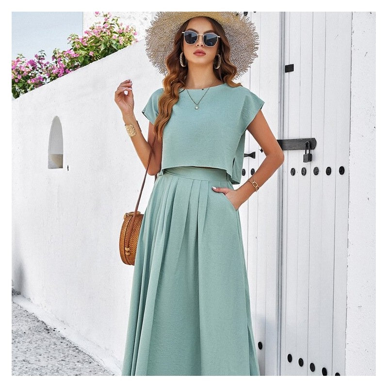 Sleeveless Top and Long Skirt Set - Casual Summer Outfit