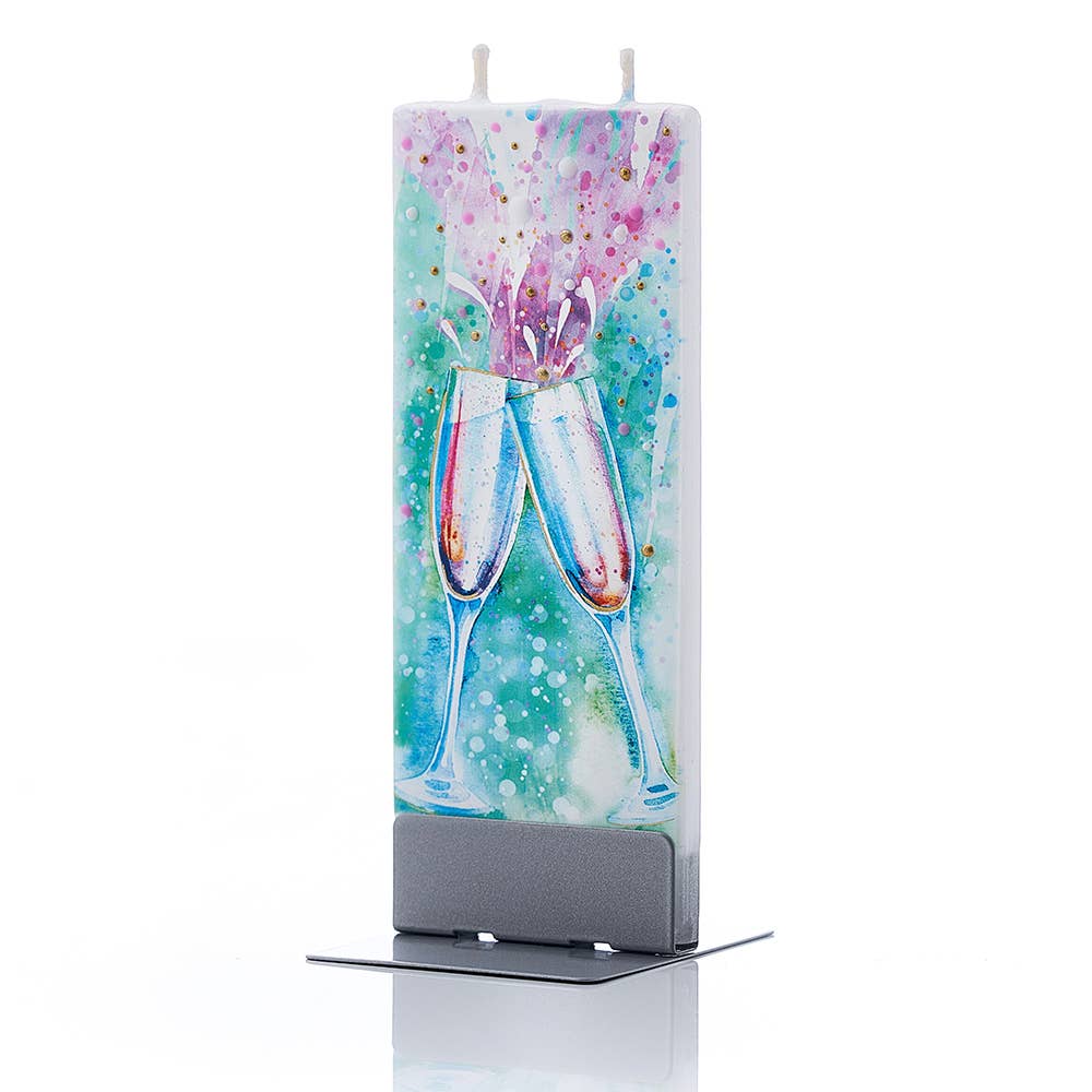 Flatyz Champagne Glasses Clinking Candle