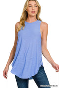 Curved Hem Slub Tunic Tank