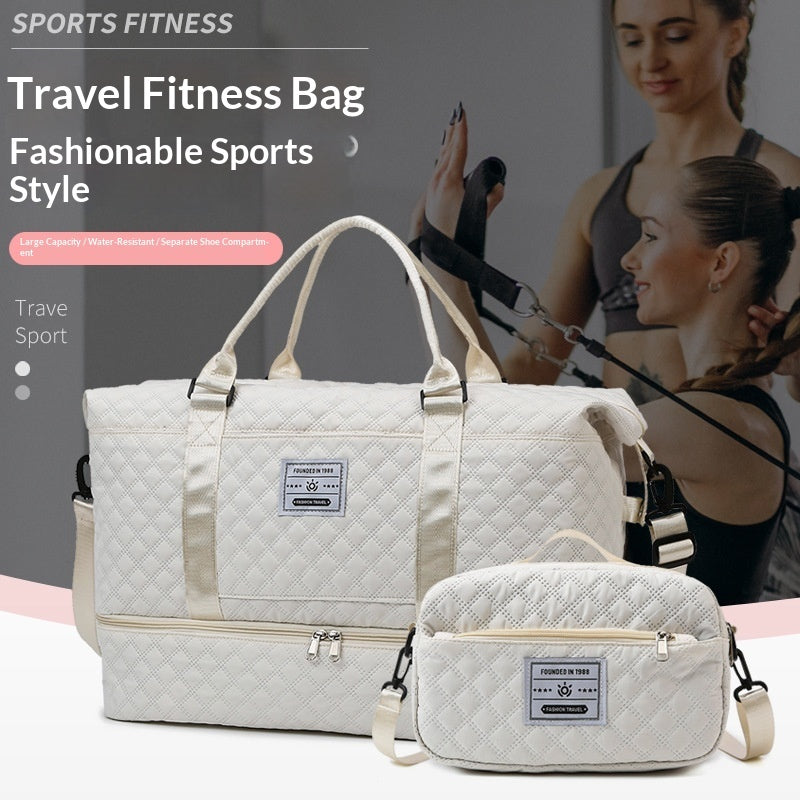 Large Capacity Quilted Crossbody Travel Bag