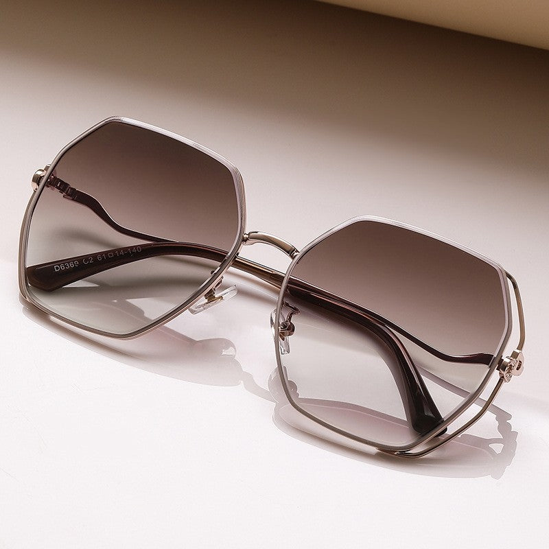 Fashion Large Metal Frame Outdoor Sun Protection Polarized Sunglasses