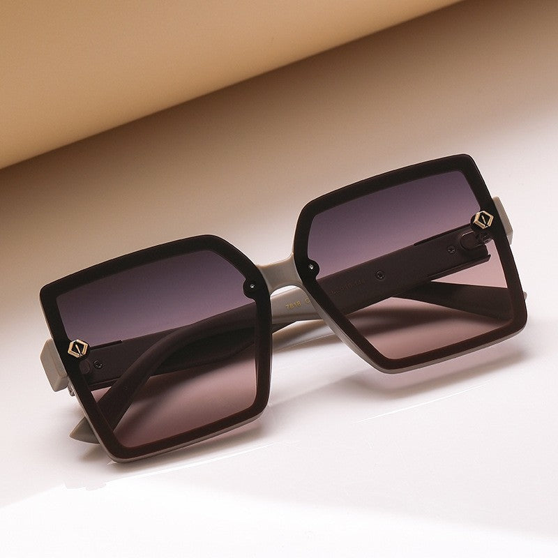 Fashion Large Square Frame Outdoor Sun Protection Polarized Sunglasses