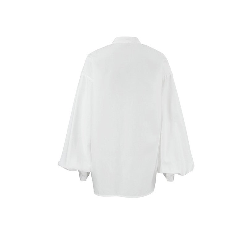 Casual and Stylish Loose Lantern Sleeve Shirt with Unique Design