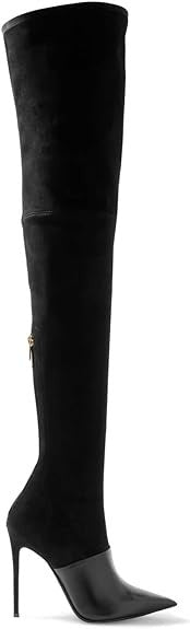 Women's Over-the-Knee Suede Boots - Stiletto Heel Pointed Toe Stretch Boots