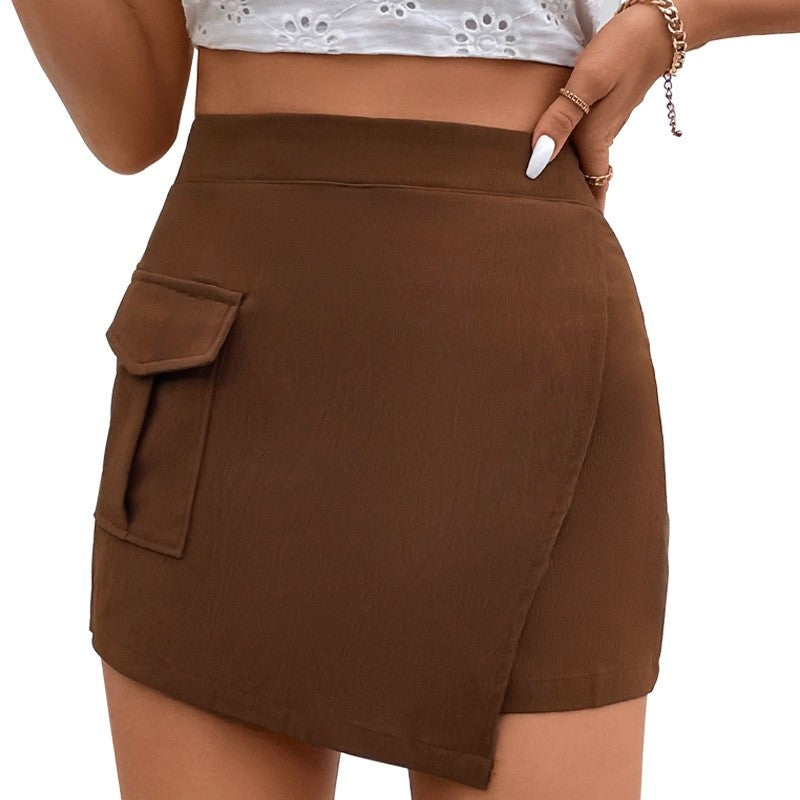 Solid Color Pocket Skirt Pants - Fashion and Function Combined
