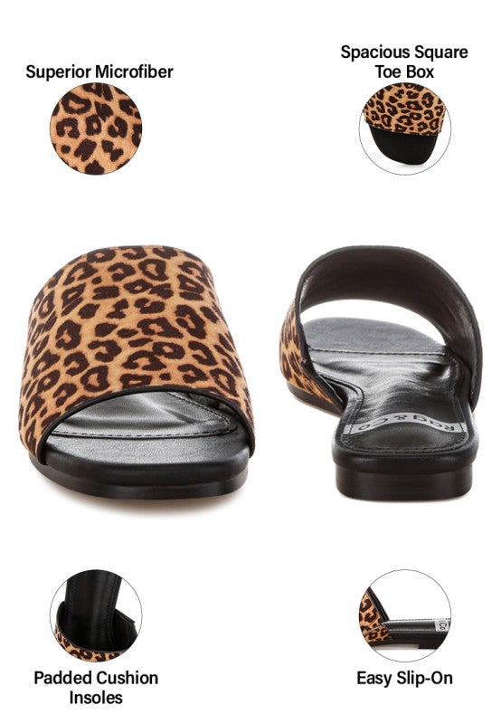 Panthera Leopard Print Slider Flats