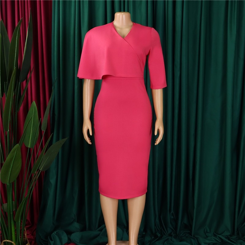 Professional Solid Color Bodycon Dress