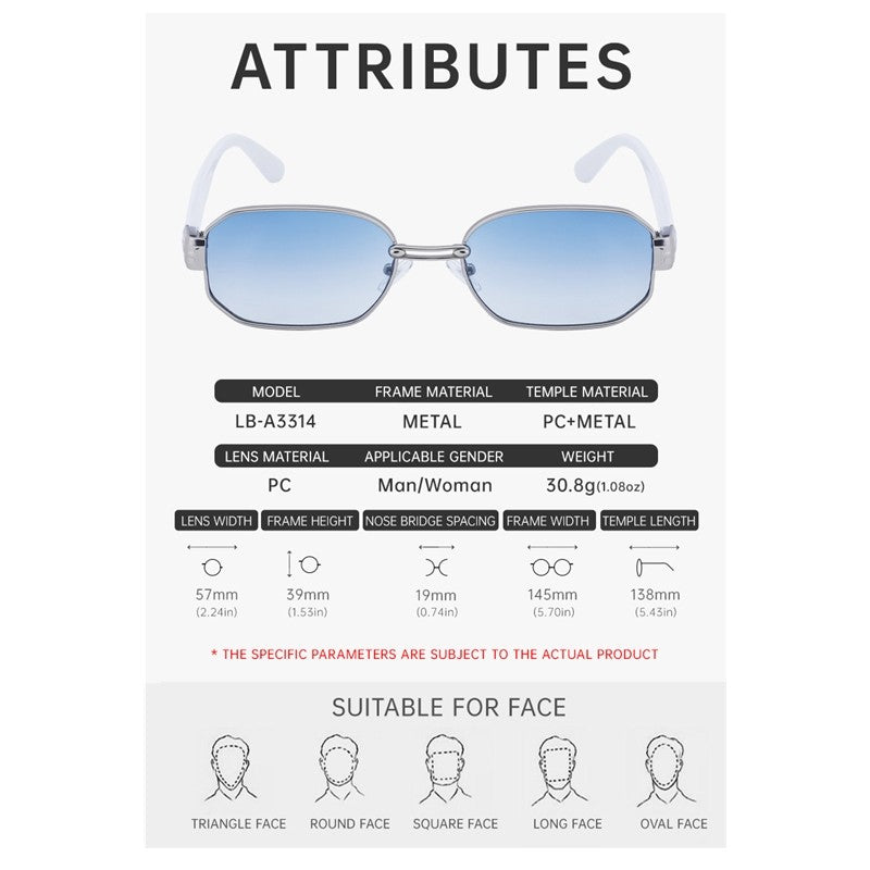 Unisex UV400 Fashion Full Square Frame Outdoor Sun Protection Eyewear Sunglasses