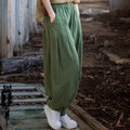 Ramie-Fried, Cotton And Hemp Summer Collection, Nian Bai Xiu Spun Retro Lantern Pants