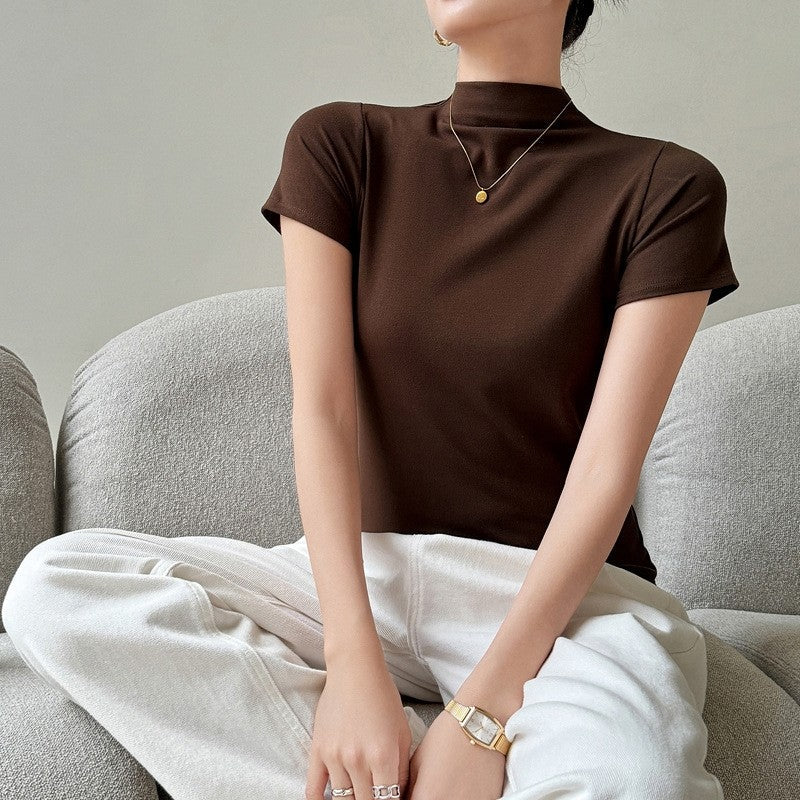 Half High Neck Modal Underlay T-Shirt