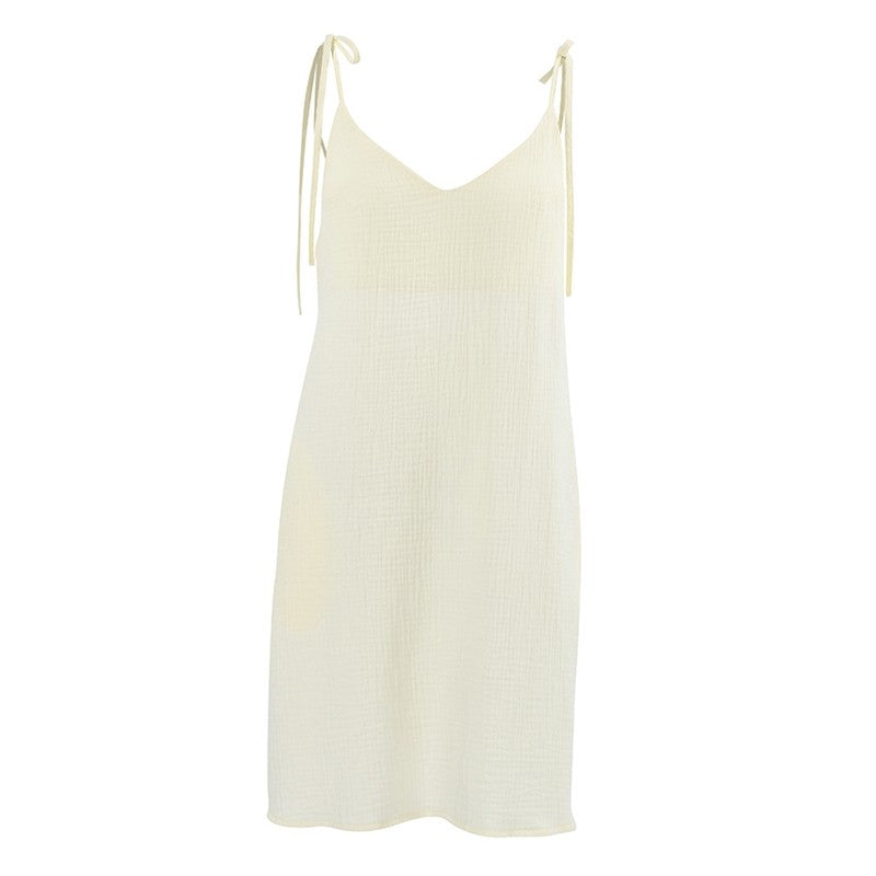 Stylish Solid Color Backless Camisole Nightgown