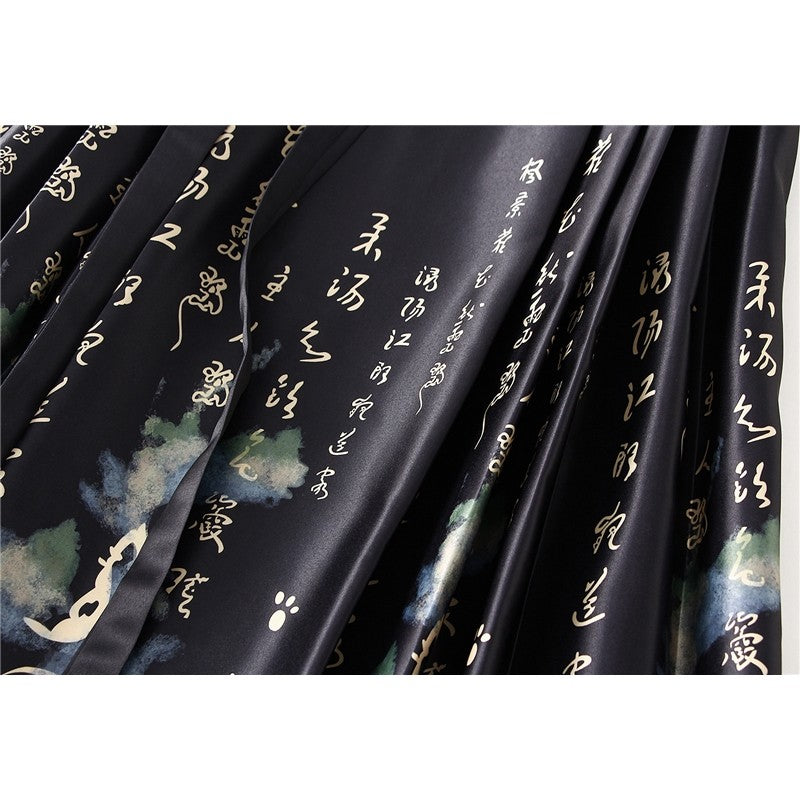Vintage Chinese-Inspired Horse Face Waist Tied Skirt