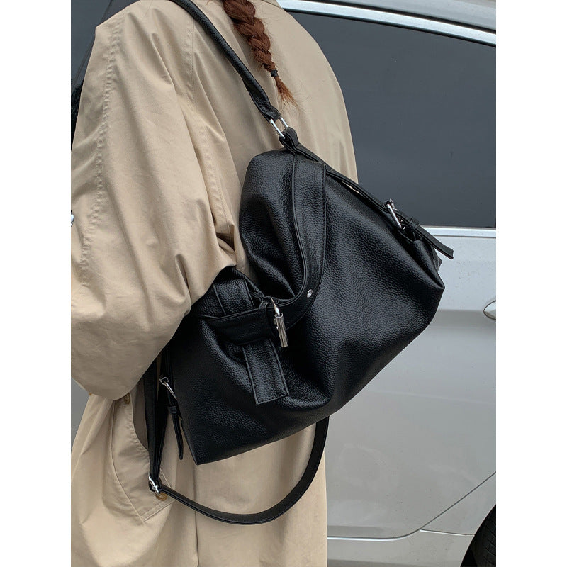 Retro Biker Underarm Bag – High-Capacity Edgy Crossbody
