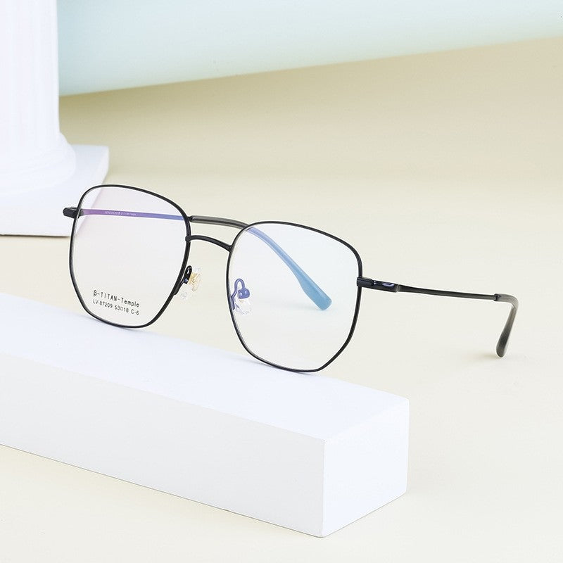 Fashion Ultra-Light Semi-Titanium Square Eyeglasses