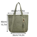 Chic Straw Woven Tote Bag with Stylish Tassel