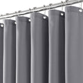 Jolilight Grey Linen Blend Shower Curtain Rustic Cottage 72x72 with Hooks