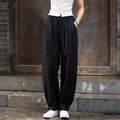 锛歐omen's Cotton And Linen Sand Washed Loose Lantern Pants