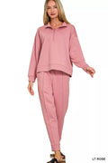 I am a Fashion Junky Scuba Half Zip Pullover and Jogger Set