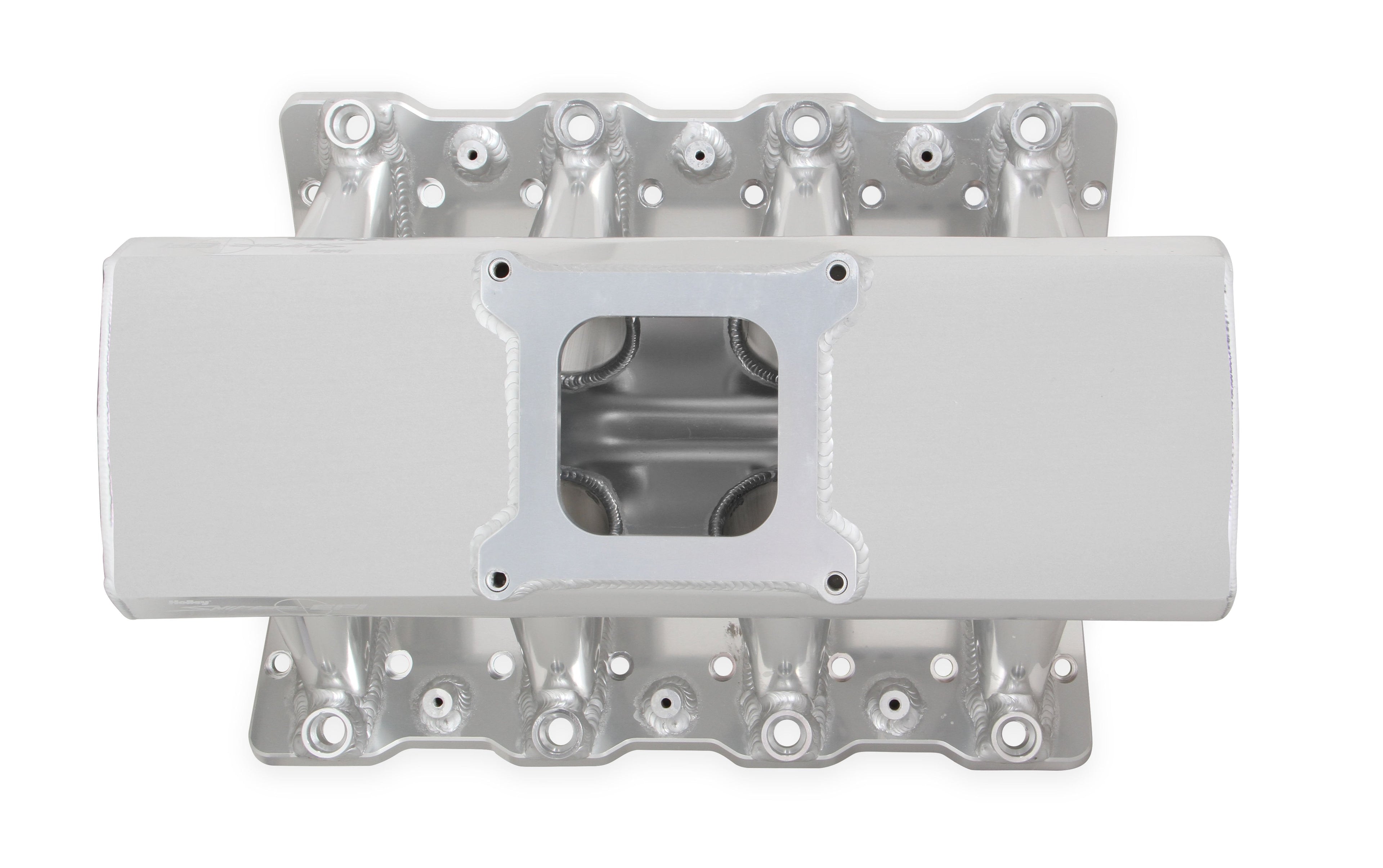 Hi-Ram Sheet Metal Fabricated Intake Manifold LS1/LS2/LS6 Single Plane EFI + Fuel Rail Kit Silver with Sniper EFI logo
