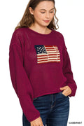 American Flag Crew Neck Sweater
