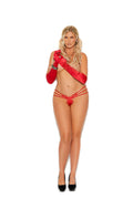 Lycra Panty With Butterfly Embroidered Applique And Open Back