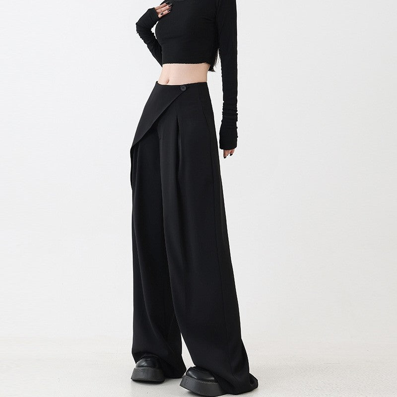 High-Waisted Slim Black Suit Trousers for a Versatile Look