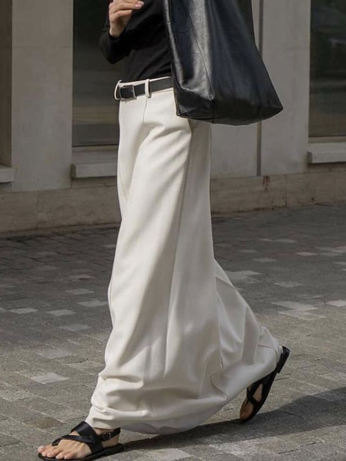 Chic Solid Color H-Line Skirt