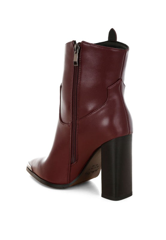 Hatter Pointed Toe Faux Leather Boots