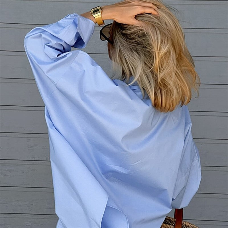Casual Solid Color Shirt and Pants Ensemble