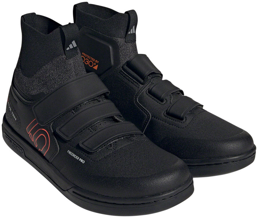 Five Ten Freerider Pro Mid VCS Flat Shoes - Men's Core BLK/Solar Red/Gray Three 9