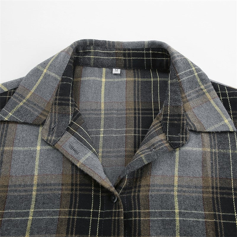 Relaxed Fit Plaid Long Sleeve Shirt