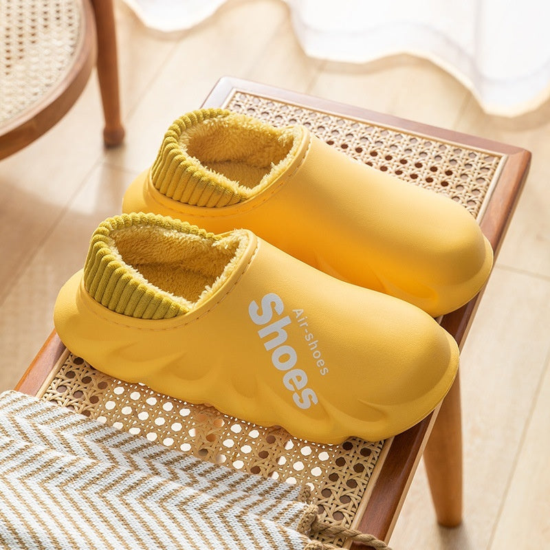 Waterproof Faux Fur Lined Cotton Slippers