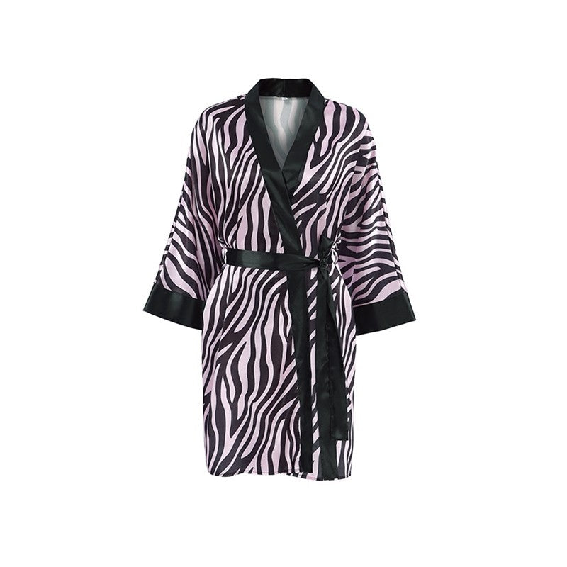 Floral Print Belted Cardigan Robe