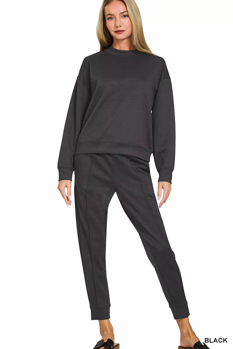 I am a Fashion junky Scuba Mock Neck Sweatshirt and Joggers Set