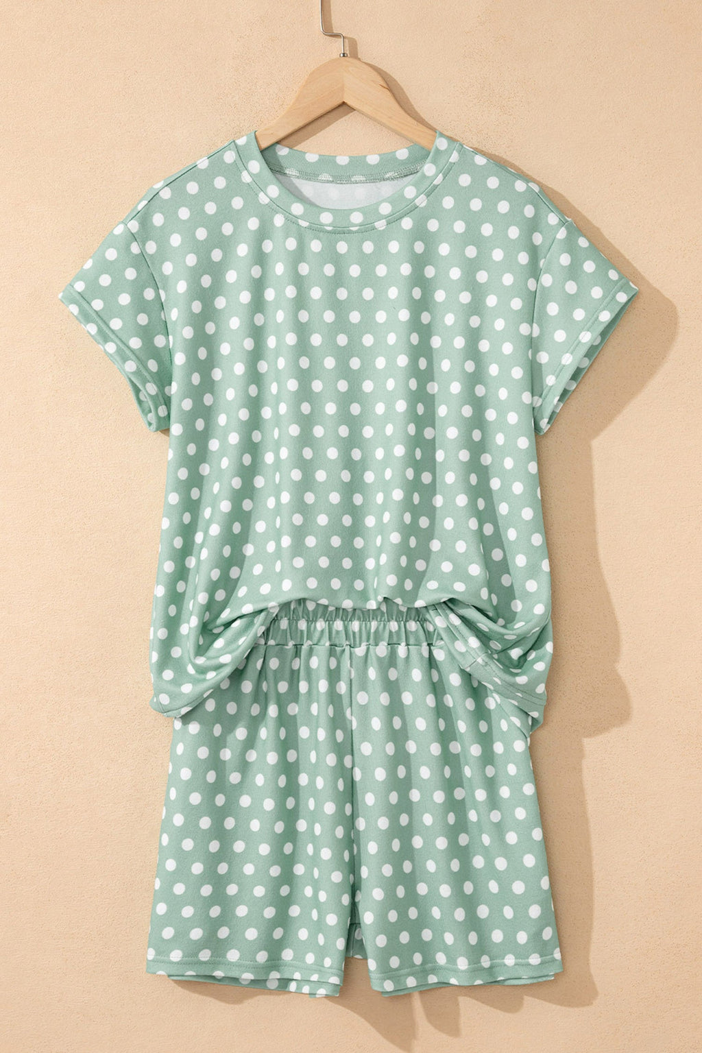 Green Polka Dot Print Short Set
