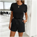Sleeveless Drawstring Jumpsuit in Solid Color