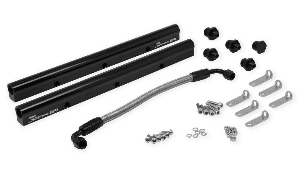 Hi-Ram Sheet Metal Fabricated Intake Manifold LS1/LS2/LS6 Single Plane EFI + Fuel Rail Kit Silver with Sniper EFI logo