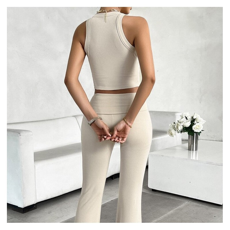 Sporty Slim Fit Sleeveless Casual Set
