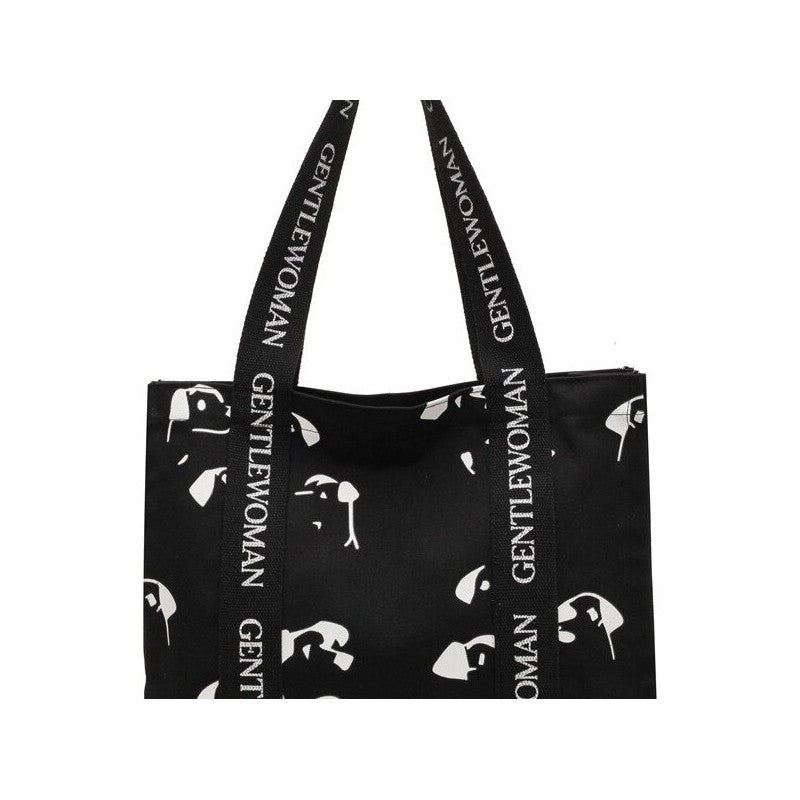 Chic Canvas Tote Bag Featuring Bold Letter Print