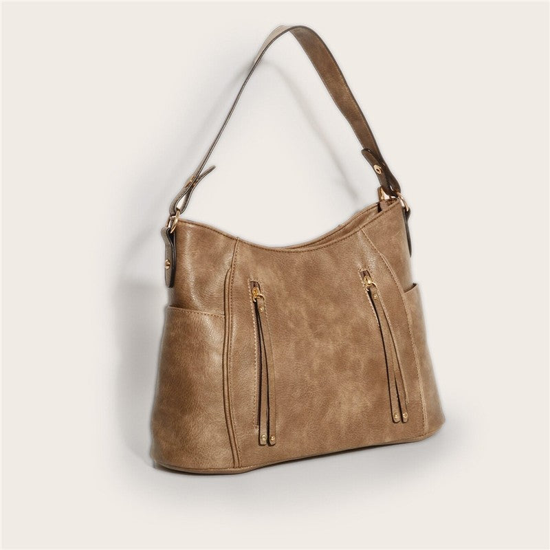 Fringed Double Zipper Tote Bag: Stylish Women's Handbag