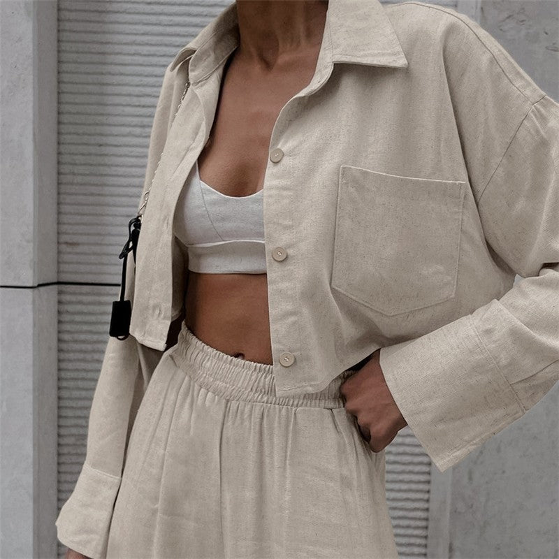 Stylish Casual Long-Sleeve Shirt and Pants Ensemble