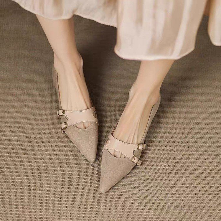 French Vintage Pointed-Toe Flats