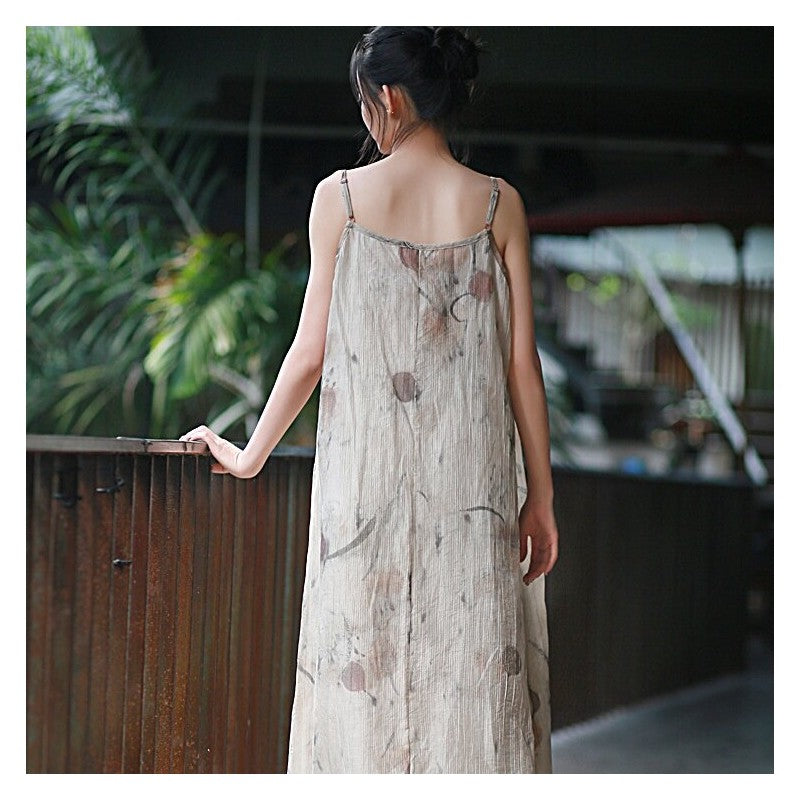 Floral Print Loose Fit Camisole Dress