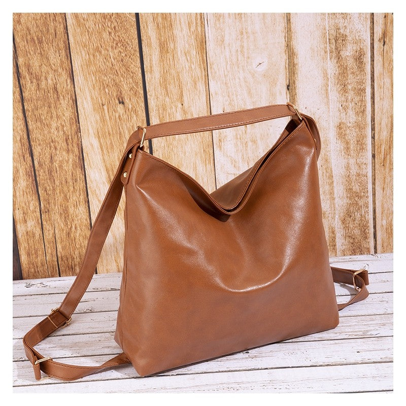 Stylish Oversized Soft Leather Backpack