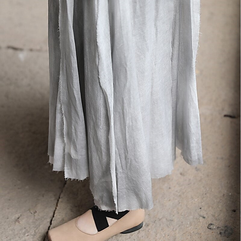 Ruffled Hem Elegant Maxi Dress in Solid Color